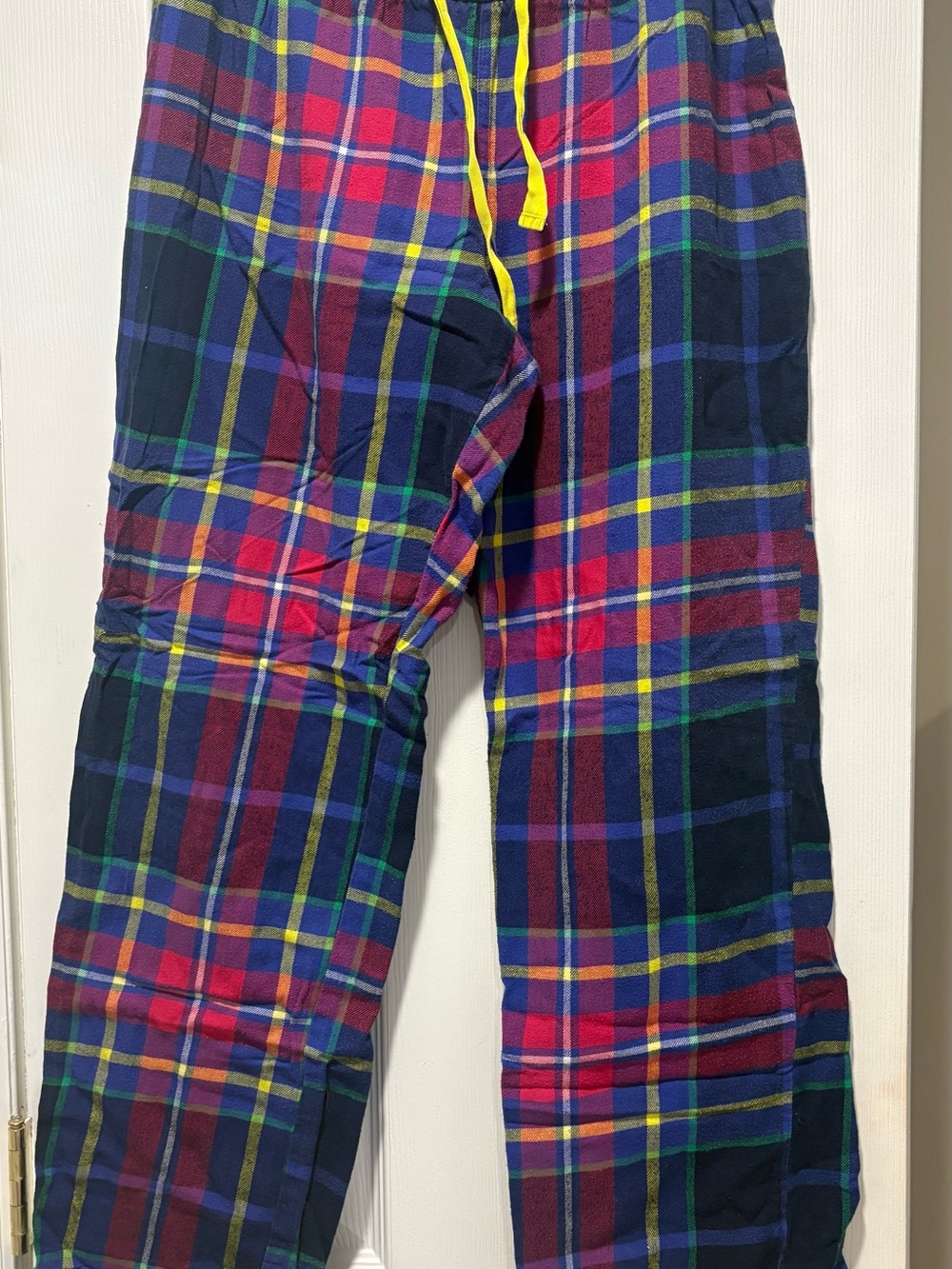 Old Navy Navy, Red & Yellow Plaid Kids Sweatpants with Yellow Drawstring